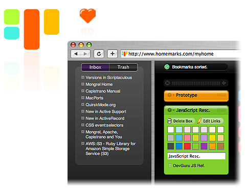 HomeMarks, Simple Project-Based Bookmarks