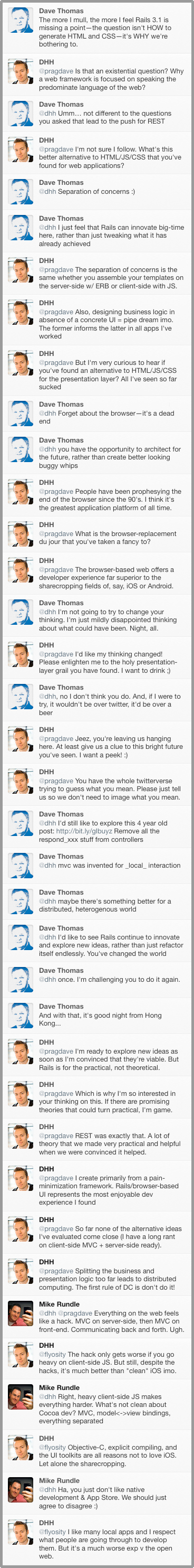 Converstation between DHH And Dave Thomas on Rails 3.1