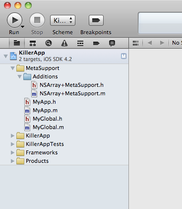 XCode 4 Added New Group