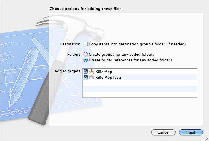 XCode 4 Added New Files