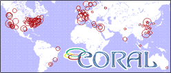 The Coral cache network map.